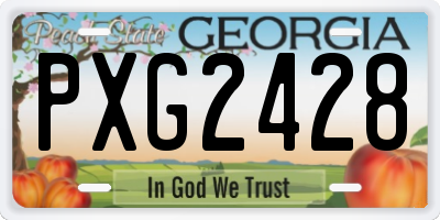 GA license plate PXG2428