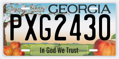 GA license plate PXG2430