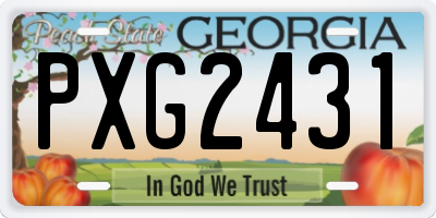 GA license plate PXG2431