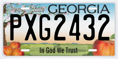GA license plate PXG2432