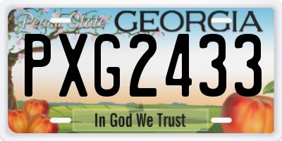 GA license plate PXG2433
