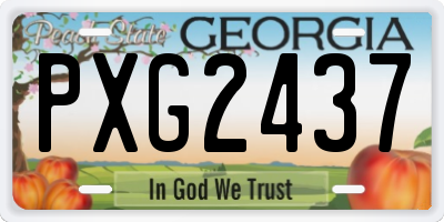 GA license plate PXG2437
