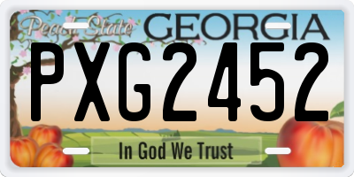 GA license plate PXG2452