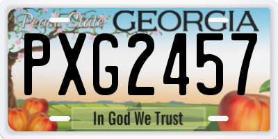 GA license plate PXG2457