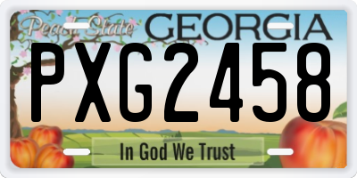 GA license plate PXG2458