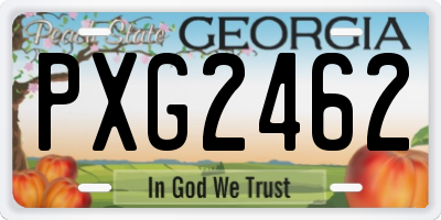 GA license plate PXG2462