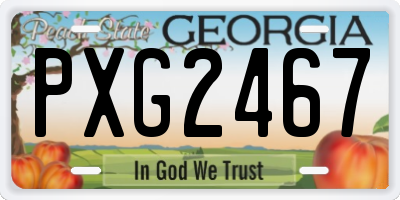 GA license plate PXG2467