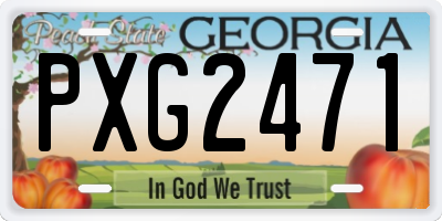 GA license plate PXG2471