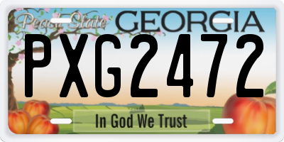 GA license plate PXG2472
