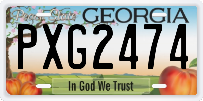 GA license plate PXG2474