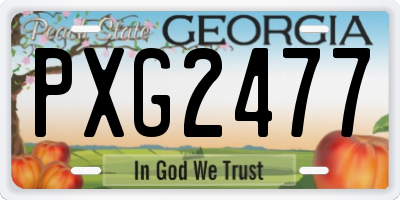 GA license plate PXG2477