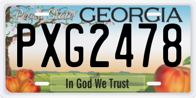 GA license plate PXG2478