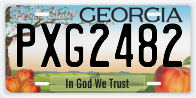 GA license plate PXG2482