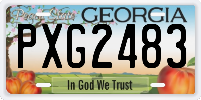 GA license plate PXG2483