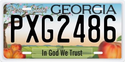 GA license plate PXG2486