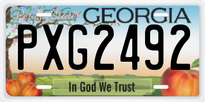 GA license plate PXG2492