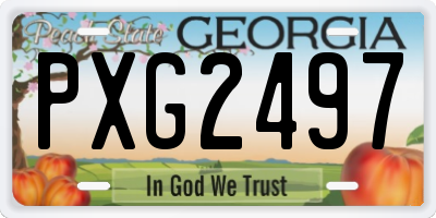 GA license plate PXG2497