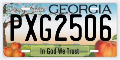 GA license plate PXG2506