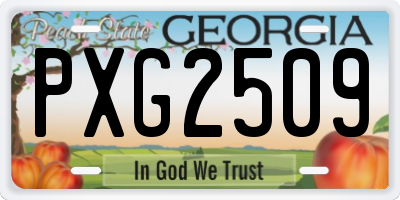 GA license plate PXG2509