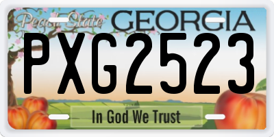 GA license plate PXG2523