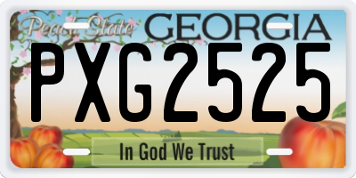 GA license plate PXG2525