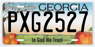 GA license plate PXG2527