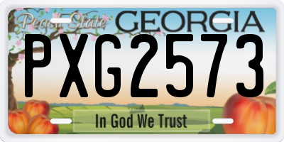 GA license plate PXG2573