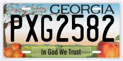 GA license plate PXG2582