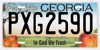 GA license plate PXG2590