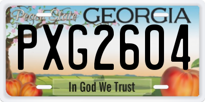 GA license plate PXG2604