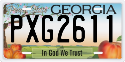 GA license plate PXG2611