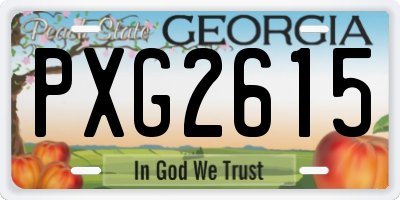 GA license plate PXG2615