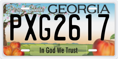 GA license plate PXG2617