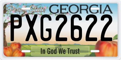 GA license plate PXG2622