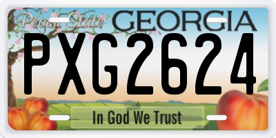 GA license plate PXG2624