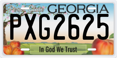 GA license plate PXG2625