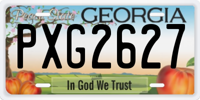 GA license plate PXG2627