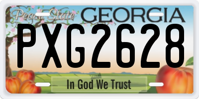 GA license plate PXG2628