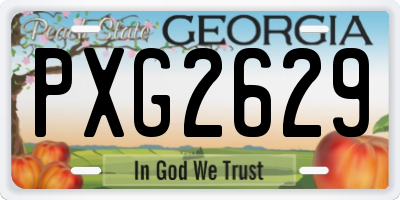 GA license plate PXG2629