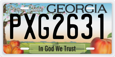 GA license plate PXG2631
