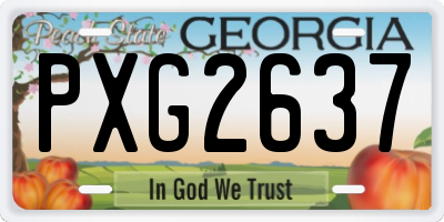 GA license plate PXG2637