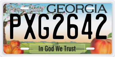 GA license plate PXG2642