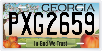 GA license plate PXG2659