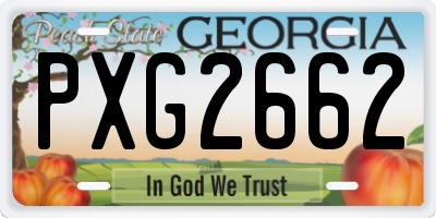 GA license plate PXG2662