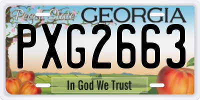 GA license plate PXG2663