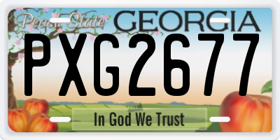 GA license plate PXG2677