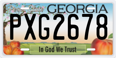 GA license plate PXG2678