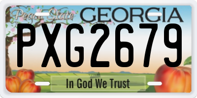 GA license plate PXG2679
