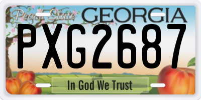 GA license plate PXG2687