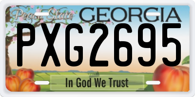 GA license plate PXG2695